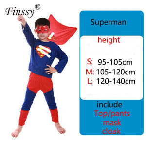 Spiderman Superman Iron Man Cosplay Costume for Boys Carnival Halloween Costume for Kids Star Wars Deadpool Thor Ant man Panther