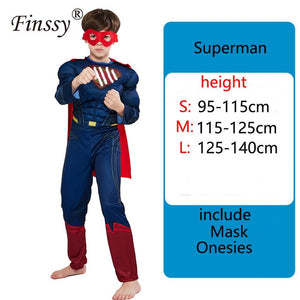 Spiderman Superman Iron Man Cosplay Costume for Boys Carnival Halloween Costume for Kids Star Wars Deadpool Thor Ant man Panther